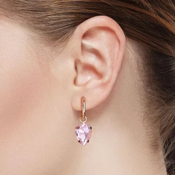 Unwritten Earrings Multi-Color Glass Mix and Match Hoop Interchangeable Set NIB - Picture 4 of 7